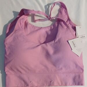 2 Auden Pink Lightly Lined Halter Sports Bralette